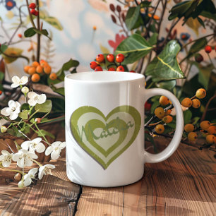 Mug Thé vert Matcha, coeur rétro y2k