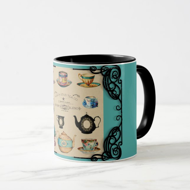 Mug théière et théière vintage (Devant droit)