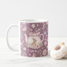 Théière Lapin Fantaisiste Floral Printemps 