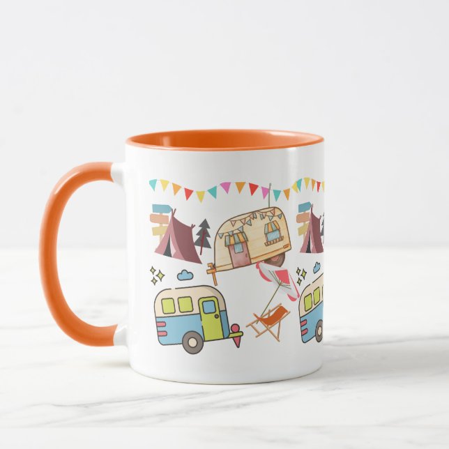 Mug Thème Camping Rétro (Gauche)