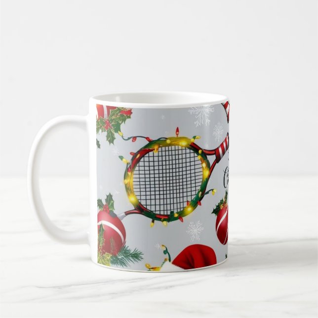 Mug Thème de noël de tennis (Gauche)