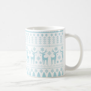 Mug Thème d'hiver Art populaire Bleu Arctique