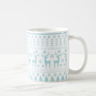 Mug Thème d'hiver Art populaire Bleu Arctique