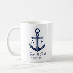 Mug Thème nautique Couple Monogrammes