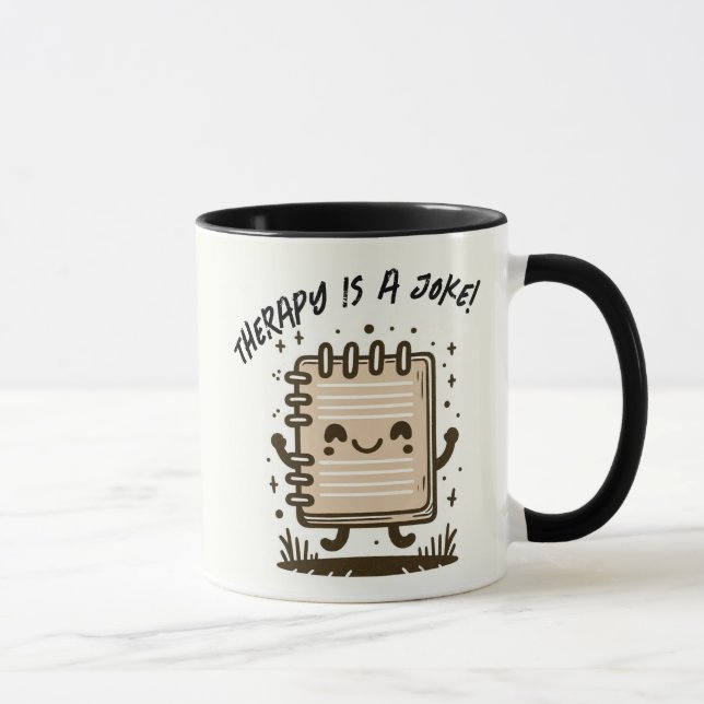 Mug Thérapie Est Une Blague ! Carnet comique Standup (Droite)