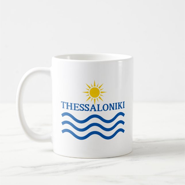 Mug THESSALONIKI Grèce, Sun Waves (Gauche)
