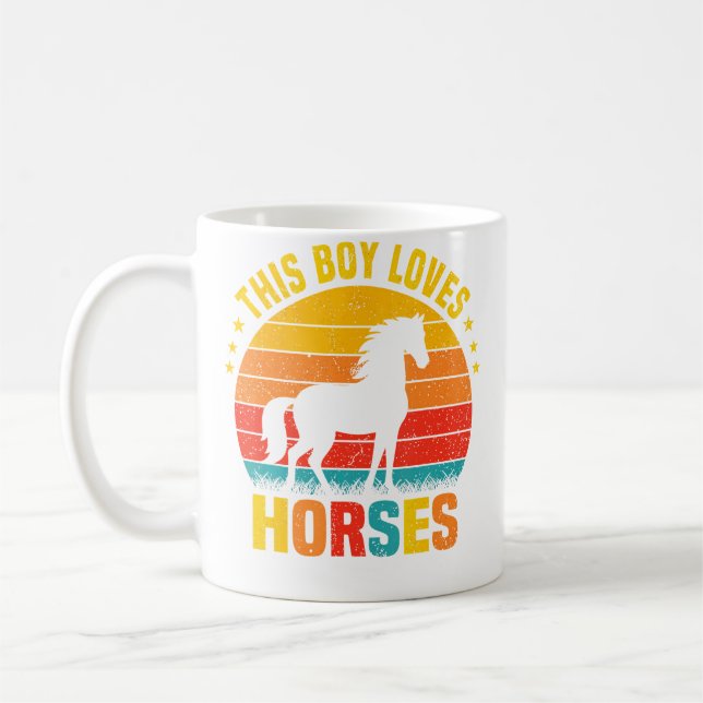 Mug This Boy Loves Horses Funny Horse Riding For Toddl (Gauche)