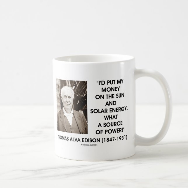 Mug Thomas Edison Énergie Solaire Solaire Source D'Éne (Droite)