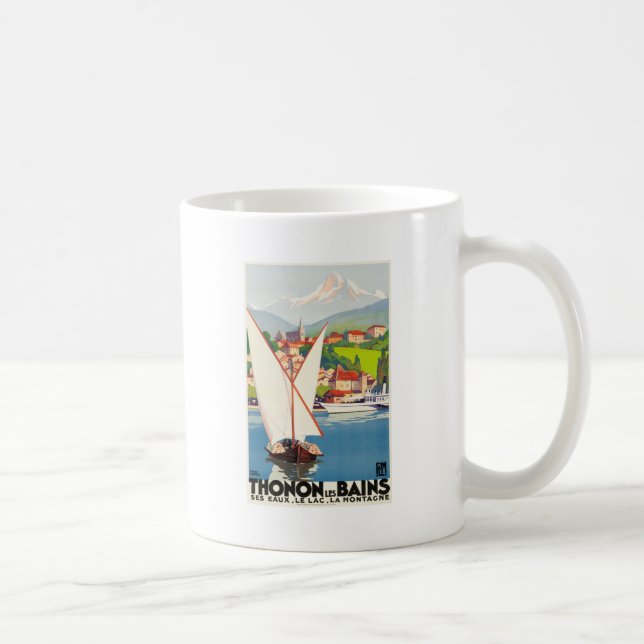 Mug Thonon Les Bains Français Travel Europe (Droite)