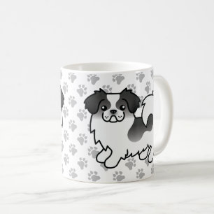 Mug Tibétain Spaniel Parti-Coleur Noir Chien de Dessin