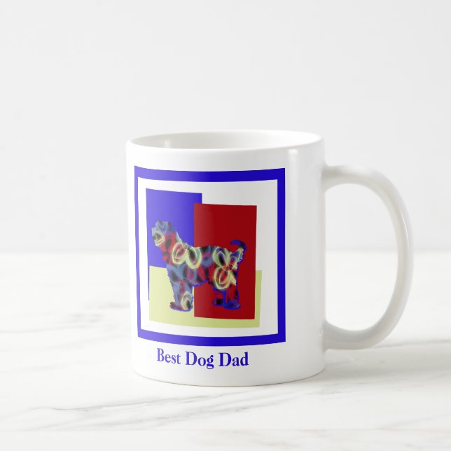 Mug Tibétain Terrier Chien Silhouette TRBY Fête des Pè (Droite)