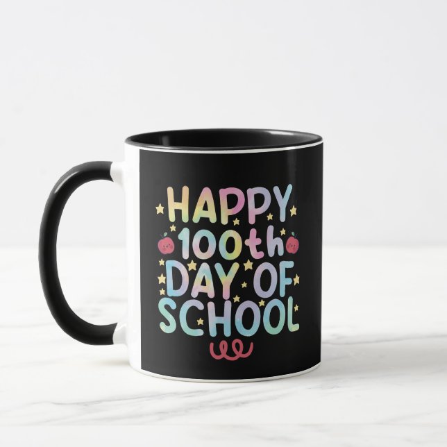Mug Tie Dye Joyeux 100ème Jour De L'Enseignant Étudian (Gauche)