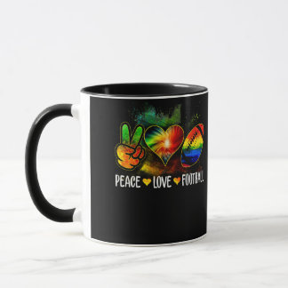 Mug Tie Dye Peace Love Football Football Lover Game