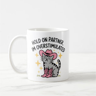 Mug Tiens bon partenaire, je suis un chat cowboy surst