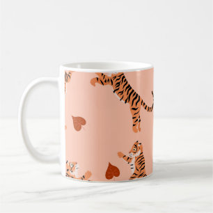 Mug Tigers Feuilles d'automne : Motif de saut Vintage