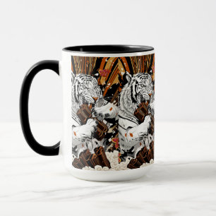 Mug Tigre Blanc Rugissant – Énergie Matinale Audacieus
