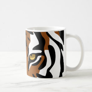 Mug Tigre, chat sauvage sur le noir