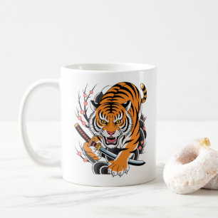 Mug Tigre de tatouage japonais - Tigre orange de feu