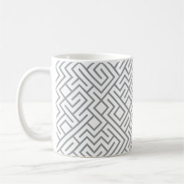 Mug Tiled Lines Generative (Grey Line) Unique