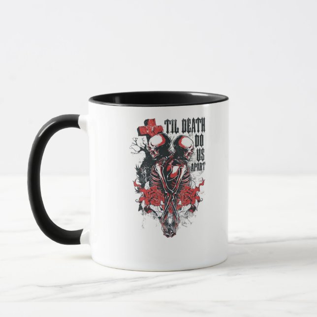 Mug Till Death Do Us Part - Minimalist Skeleton Art Fo (Gauche)