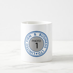 Mug Timbre bleu original Créez votre propre PHOTO et v