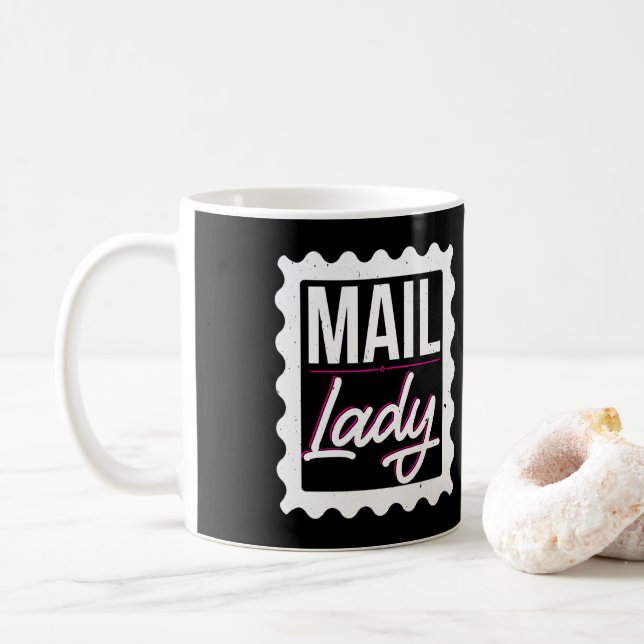 Mug Timbre de la femme du poste (Avec donut)