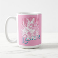 Timbre de lapin de Pâques sauteur rose