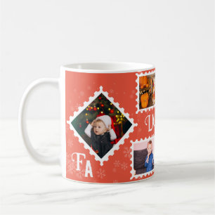 Mug Timbre de Noël Photo personnalisée Fa La La Santa