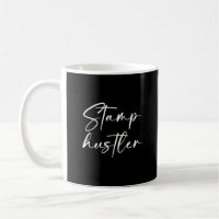 Timbre Hustler blanc Script Noir Noir