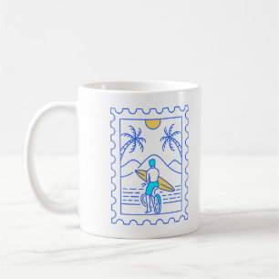 Mug Timbre postal de surf d'été 1