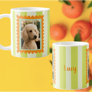 Mug Timbre Postal Rétro avec Photo et Nom de Chien Per