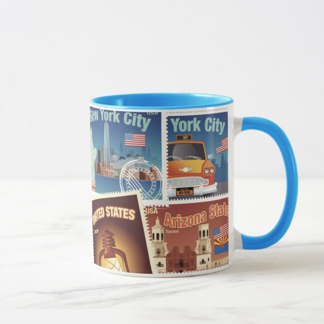 Mug Timbres-poste des Etats-Unis (Droite)