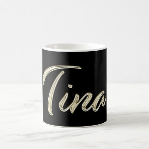Mug Tina white gold Handwriting