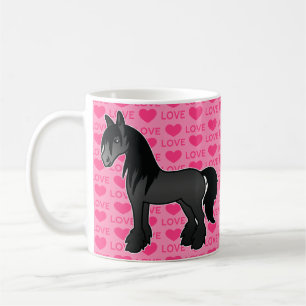 Mug Tinker noir de dessin animé Shire Clydesdale Amour