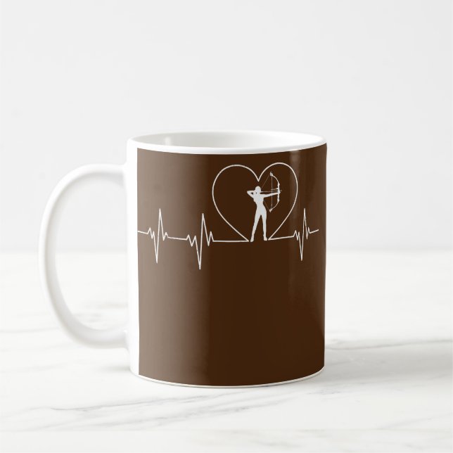 Mug Tir à l'arc femmes archer Heartbeat Arrow bow (Gauche)