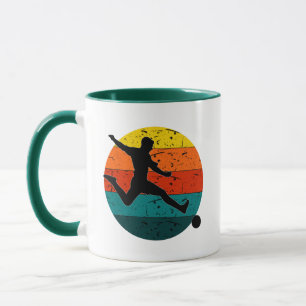 Mug Tireur de football rétro   Couleur rétro simple