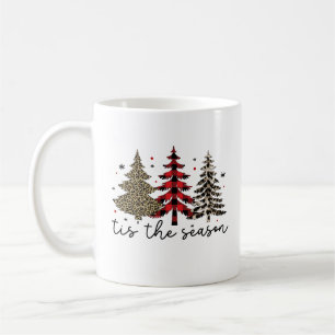 Mug "Tis the Season" Plaid Leopard Christmas Trees