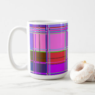 Mug Tissu à carreaux rose motif Madras