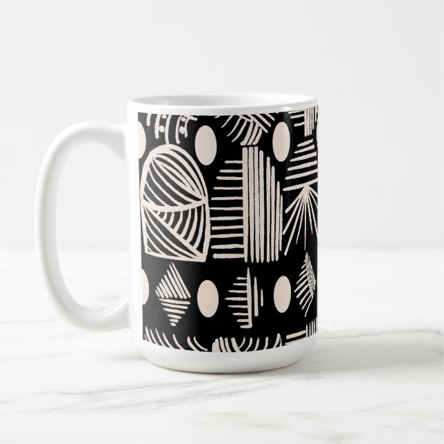 Mug Tissu de moisissure tribale des Caraïbes : noir, b (Gauche)