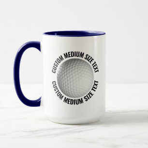 Mug Tissu moyen BLEU NAVY Combo 15oz Golf personnalisé