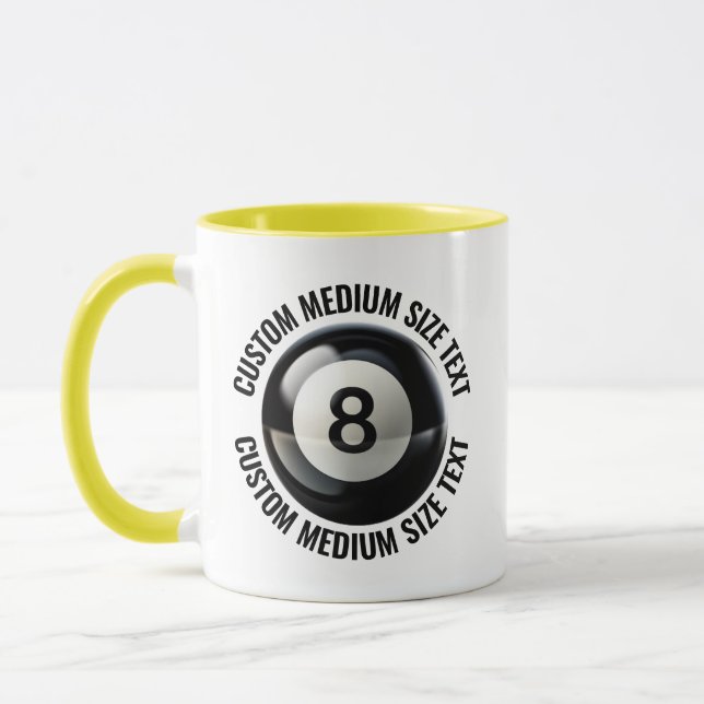 Mug Tissu moyen YELLOW Combo 11oz personnalisé 8 Ball (Gauche)