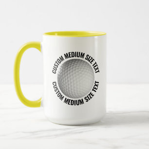 Mug Tissu moyen YELLOW Combo 15oz Golf personnalisé