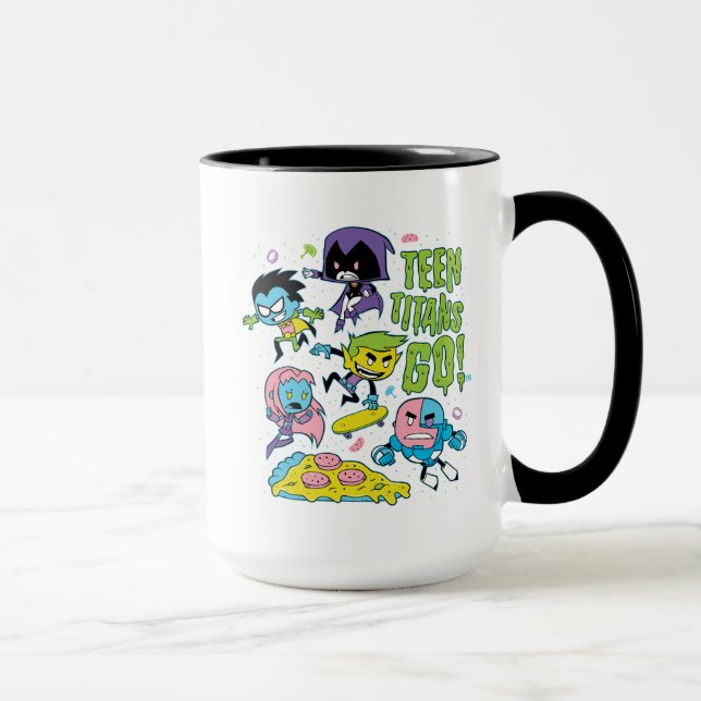 Mug Titans Ados, allez ! | Gnarly 90's Pizza Graphic (Droite)
