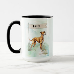 Mug Titre :
Lévrier d'Australie aquarelle chien person