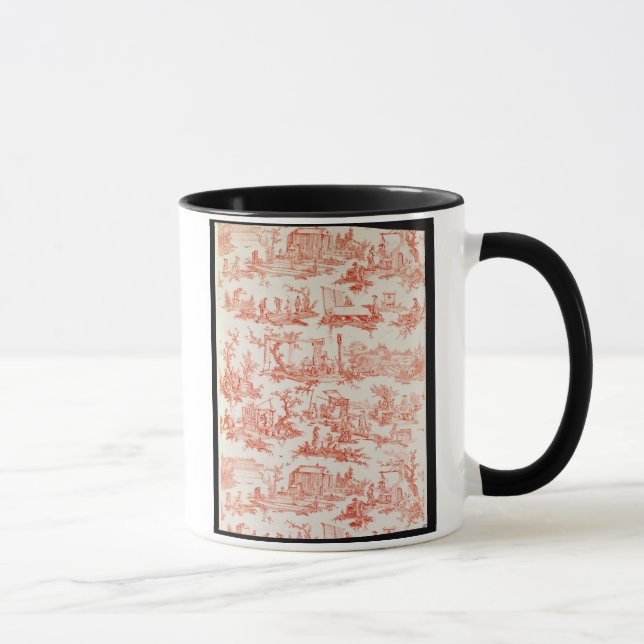 Mug Toile de Jouy, illustrant les processus du manuf (Droite)