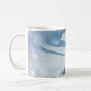 Mug Toit enneigé dans une forêt