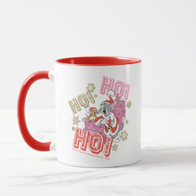Mug Tom et Jerry "Ho ! Ho ! Ho !" Livraison de cadeaux (Gauche)