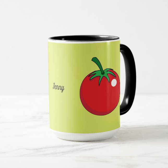 Mug Tomate rouge | Ajouter votre nom ou votre texte (Devant droit)