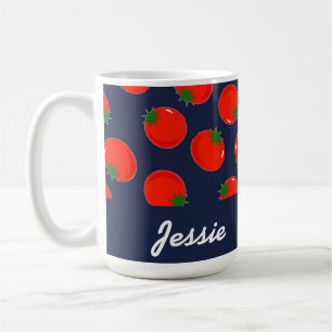 Mug tomates rouges sur le bleu