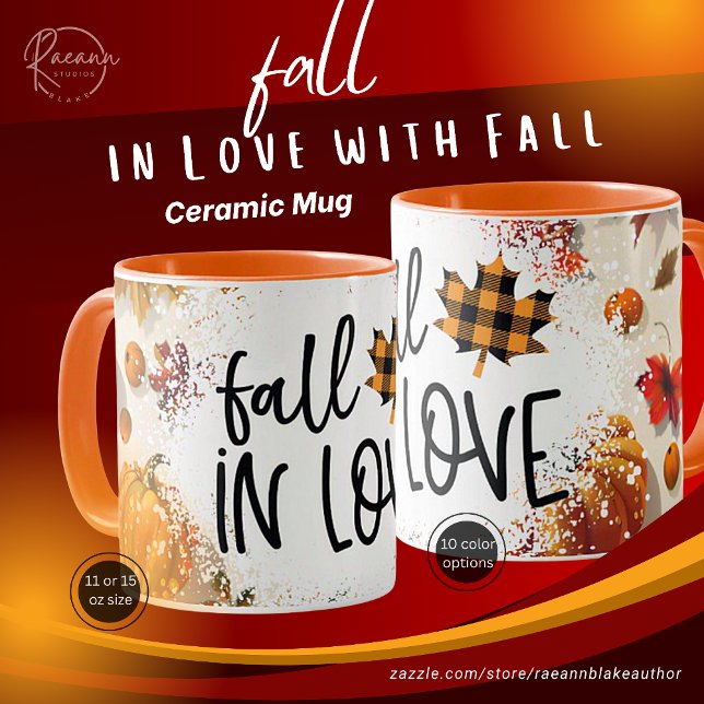 Mug Tomber amoureux des Citrouilles et Feuilles d'auto (Créateur téléchargé)